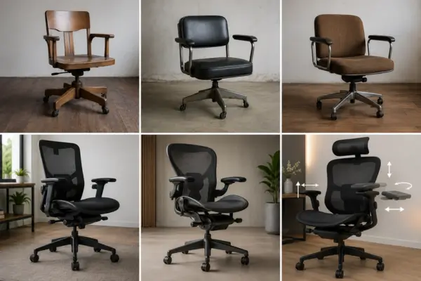 The Evolution of the Office Chair: From Basic Models to 4D Synchronization Mechanisms 10 The Evolution of Office Chairs: From Basic to 4D Systems